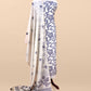 Beige And Blue Linen Chanderi Suit With Jamdani Weaving
