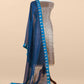 Golden With Blue Tissue Brocade With Kora Silk Dupatta