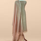 Green Pure Crushed Tissue Silk Suit Fabric With Mukaish And Hand Work