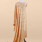 Dark Beige Pure Mul Cotton Suit With Flower Embroidery