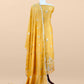 Yellow Pure Mul Cotton Suit With Flower Embroidery