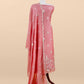 Peach Pure Mul Cotton Suit With Flower Embroidery