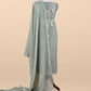 Sage Green Handloom Mulmul Suit With Pitta Work