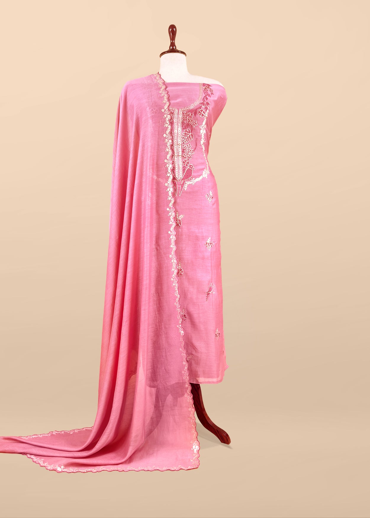Pure mul unstitched suit with pitta handwork


