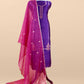 Purple Handloom Silk Kurta And Kora Silk Dupatta With Kadwa Weaving
