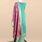Dynasty Green Handloom Tiissue Silk Suit With Meenakari Kadwa Weaving