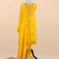 Red Handloom Mul Chanderi Suit With Gold Pitta Hand Work And Embroidery