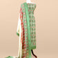Green With Red Handloom Patola Unstitched Suit In Mulmul