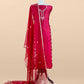 Red Handloom Silk Kurta And Kora Silk Dupatta With Kadwa Weaving