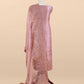 Blush Peach Kalasheel Luxe Handloom Organza Suit With Garden French Embroidery