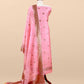 Light Pink Handloom Raw Silk Kurta And Kora Silk Dupatta With Gold Kadwa Weaving