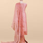 Baby Pink Luxe Swamp Green Pure Kora Silk Suit With Palm Trees Embroidery