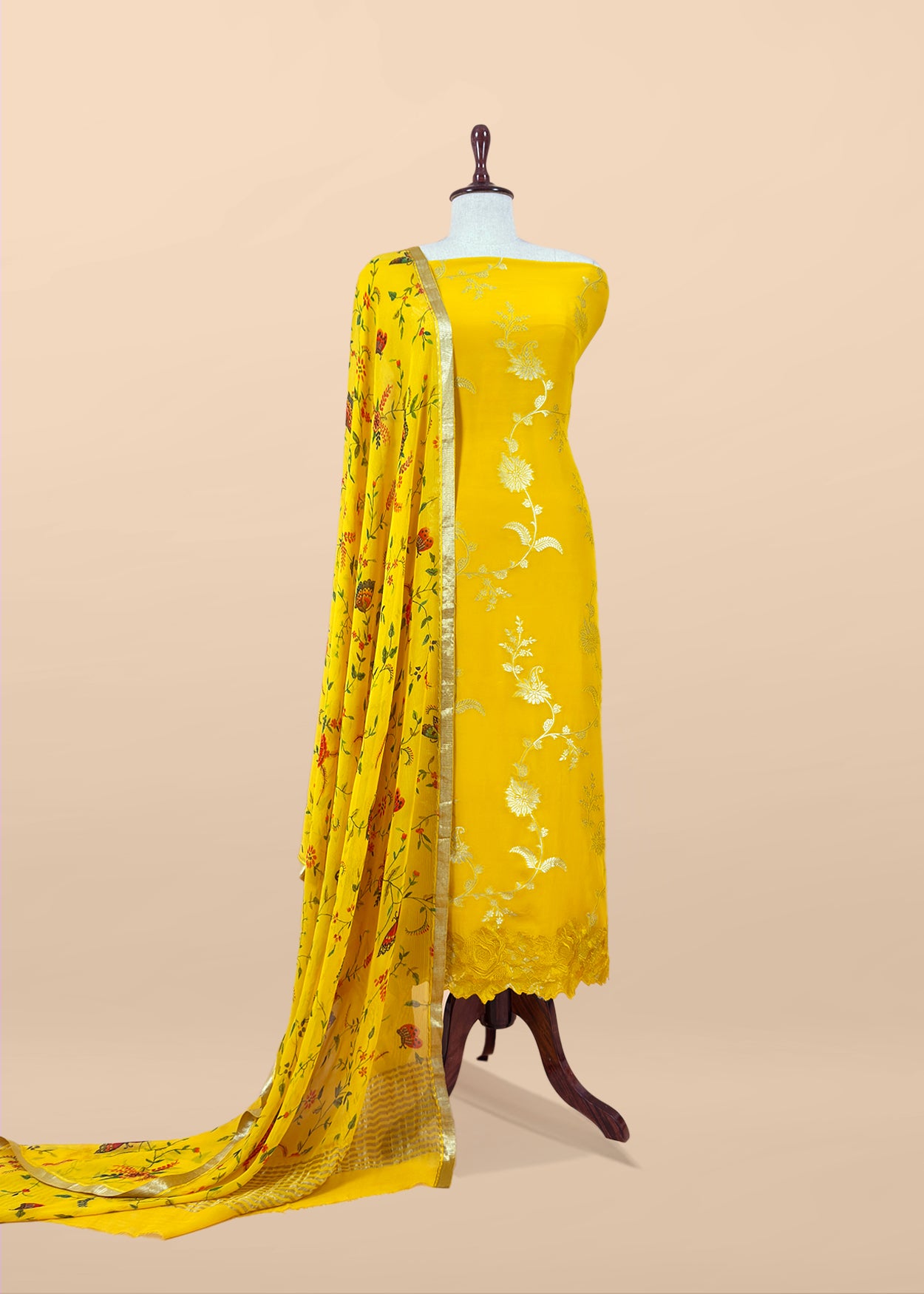 Indian traditional wear khaddi georgette suit fabric

