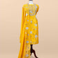 Mango Yellow Pure Silk Suit with Floral Embroidery and Handwork