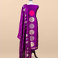Timeless Purple Handloom Silk Suit With Weaving