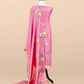 Pink Pure Mulmul Suit Fabric With Appliqué Work
