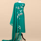 Green Pure Mulmul Suit Fabric With Appliqué Work