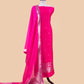 Pink Kadhwa Weaves Banarasi Silk Suit Fabric