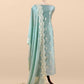 Off White Embroidered Unstitched Mulmul Suit With Scalloped Border