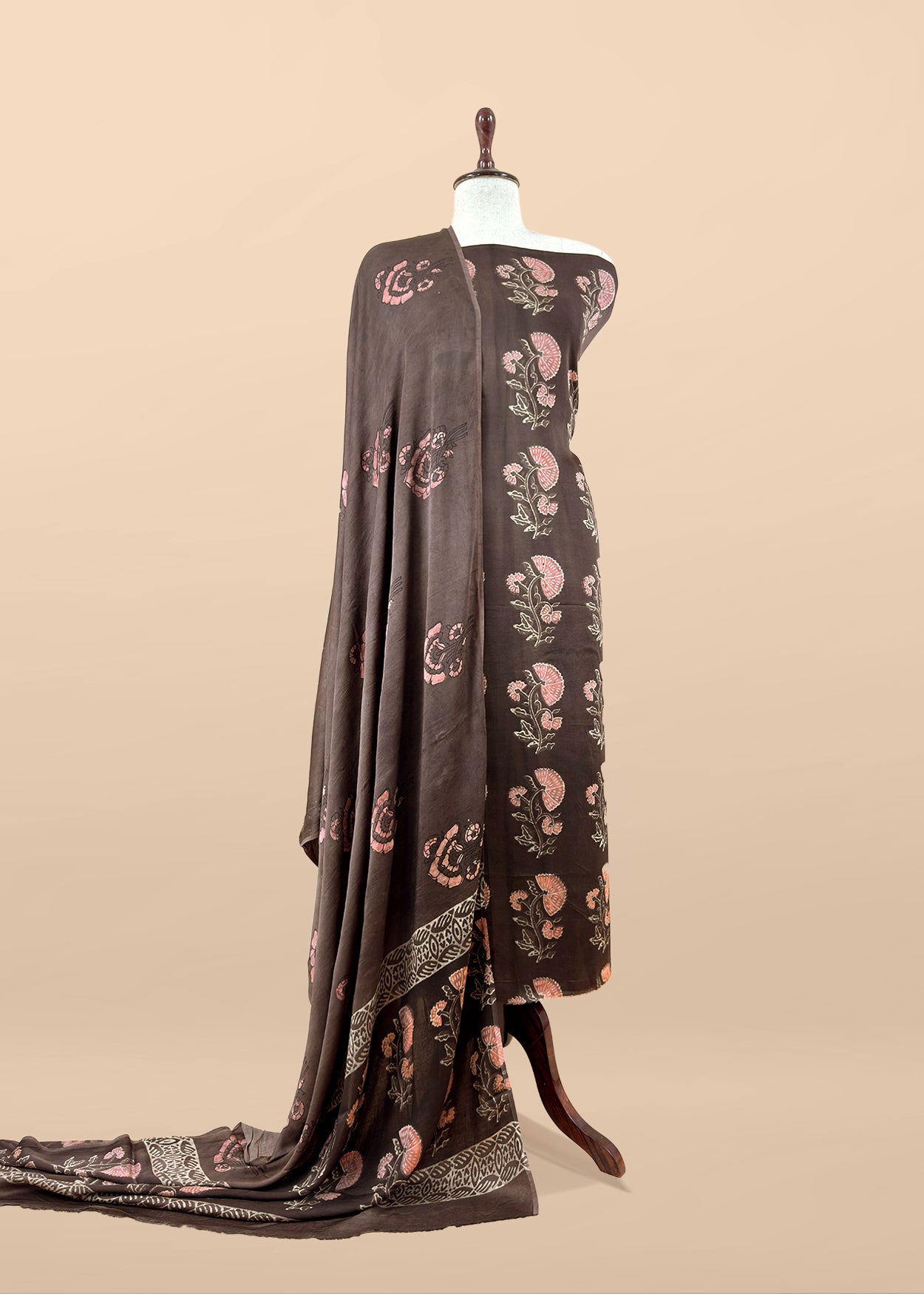 Brown Nashpal Ajrakh Suits in Purest Modal by Tussar Fabric