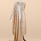 Peach Banarsi Silk Suit With Floral Zari Weaving