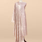 Peach Banarsi Silk Suit With Floral Zari Weaving