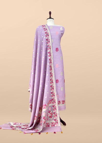 Premium quality pure banarasi cotton suit

