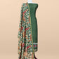 Green Pure Maheshwari Unstitched Suits With Kalamkari Dupatta