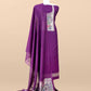 Violet Jamdani Woven Unstitched Suit With Paithani Work