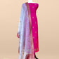 Pink Handloom Raw Silk Kurta And Kora Silk Dupatta With Gold Kadwa Weaving