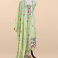 Green Linen Chanderi Suit With Jamdani Weaving