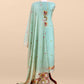 Blue Linen Chanderi Suit With Cow Pichwai Jamdani Weaving