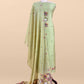 Green Linen Chanderi Suit With Cow Pichwai Jamdani Weaving