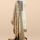 Beige Linen Chanderi Suit With Floral Jamdani Weaving