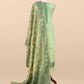 Green Linen Chanderi Suit With Floral Jamdani Weaving