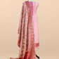 Pink Linen Chanderi Suit With Floral Jamdani Weaving