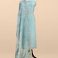 Sky Blue Pure Mulmul Suit With Organza Dupatta