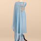 Ice Blue Handloom Mulmul Unstitched Suit Fabric With Handwork