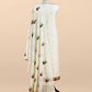 Luxe Dove White Handloom Mulmul Unstitched Suit With Parsi Thread Embroidery