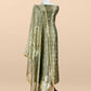 Olive Green Handloom Tissue Silk Suit With Kadwa Weaves