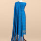 Royal Blue Handloom Linen Suit fabric With Jamdani Weaving
