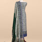 Blue Paisley Block Print Pure Maheshwari Silk Unstitched Suit