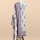 Purple Pure Mulmul Unstitched Suit Fabric With Floral Print