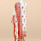 Red Pure Mulmul Unstitched Suit Fabric With Floral Print