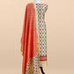 Off White Hand-Block Print Pure Maheshwari Silk Suit With Bandhani Dupatta