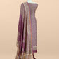 Purple Pure Maheshwari Silk Unstitched Suit Fabric With Jaipuri Ajrakh Print