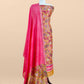 Yellow With Red Pure Maheshwari Silk Unstitched Suit With Dupatta