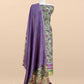 Green With Purple Pure Maheshwari Silk Unstitched Suit With Dupatta