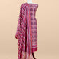 Purple Pure Maheshwari Silk Suit In Hand-Block Print With Dupatta