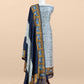 Blue Pure Maheshwari Silk Suit With Dupatta